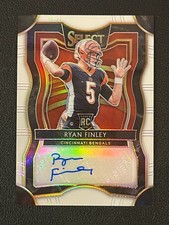 Ryan Finley 2019 Select Football Rookie Auto White Prizm /35 Bengals RS-9