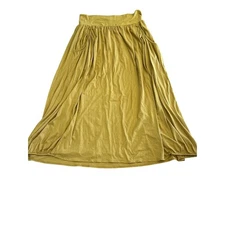 Garnet Hill Women's Favorite Maxi Knit Skirt Sandalwood Pockets Boho Size XL 