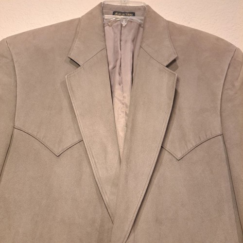 Circle S Western Blazer Chaqueta Abrigo Deportivo Vaquero Gris Microfibra Yugo Talla 42L - Imagen 11 de 15