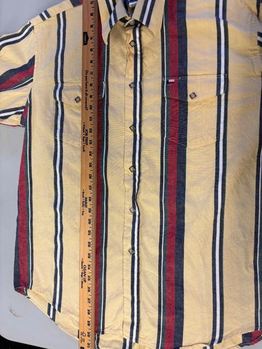 VINTAGE Texas Baumwolle gestreift Western Hemd große Knopfleiste Cowboy Rodeo - Bild 15 von 19