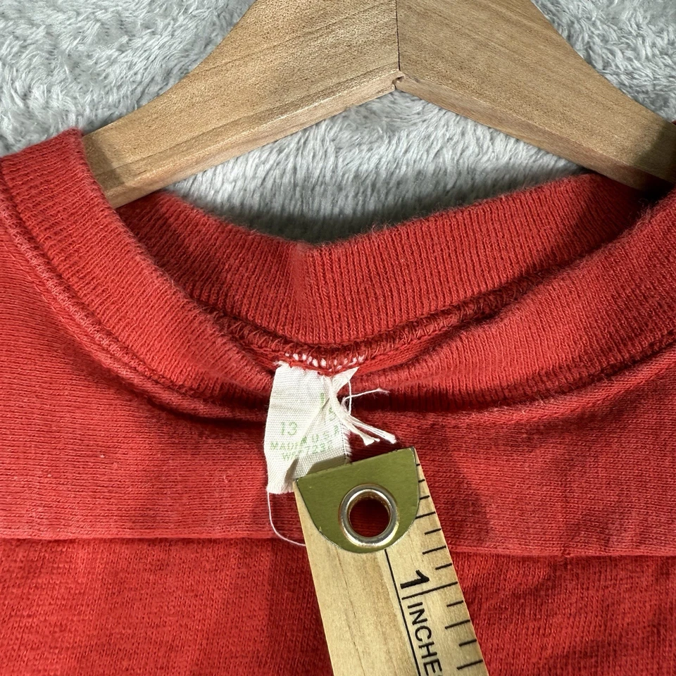 Camiseta de fútbol americano de colección para hombre L (se adapta a S) roja/gris años 50 60 Ohio EE. UU. Rugby Foto 3 de 4