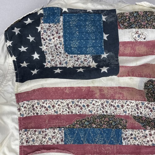 Vintage RALPH LAUREN DENIM SUPPLY Jacket Adult Large Ivory Patchwork Cotton - Foto 4 di 13