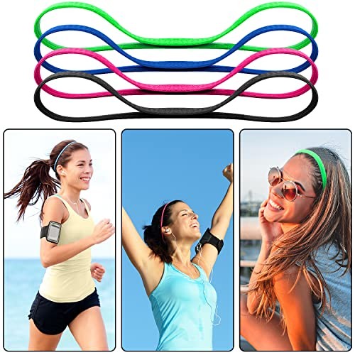 20 Pieces Non-Slip Elastic Headbands Workout Headband Colorful Iridescence - Bild 5 von 7