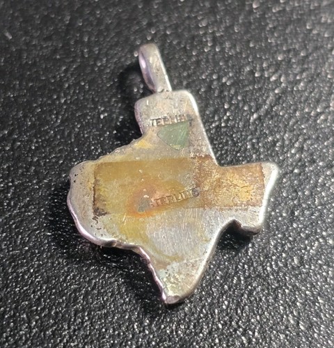 Vintage Mid-Century Brutalist Sterling Silver Texas Pendant - Picture 2 of 4