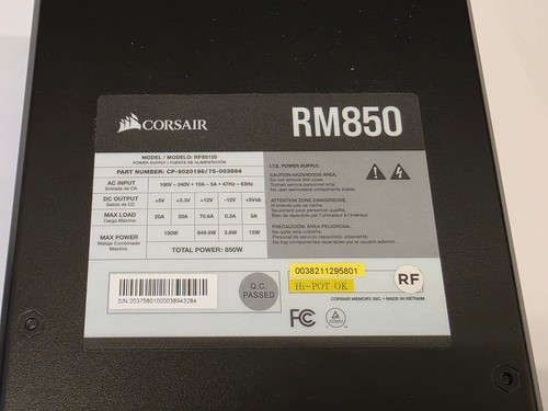 Corsair RM850 850W Modular 80 Plus Gold Power Supply - Black - Picture 4 of 4
