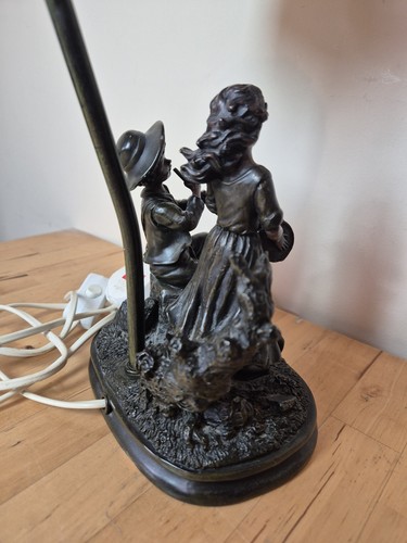 Widdop Bingham & Co Bronze Tiffany Resin Art Deco Style Figural Table Lamp - Picture 5 of 9