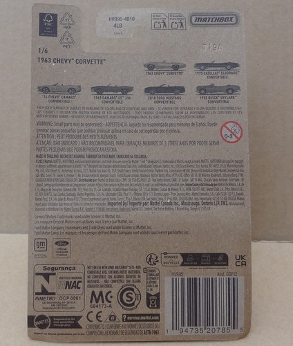 Matchbox - American Convertibles - 1963 Chevrolet Chevy Corvette - Walmart US - Picture 6 of 6