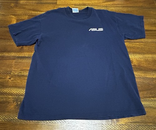 Vintage Gildan Shirt Mens XL Navy Blue Short Sleeve ASUS Tech Innovative Y2k - Picture 3 of 7