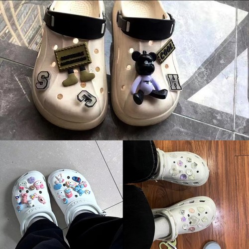 600 PCS Buckle Plastic Buttons, 3 Colors Round Shoe Charm Backs, DIY Wristband - Picture 5 of 6