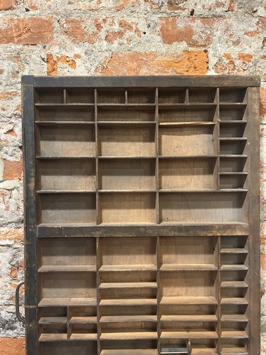 Antique Vintage Primitive Wooden Printers Drawer Letterpress Shadow Box Tray T14 - Picture 2 of 16