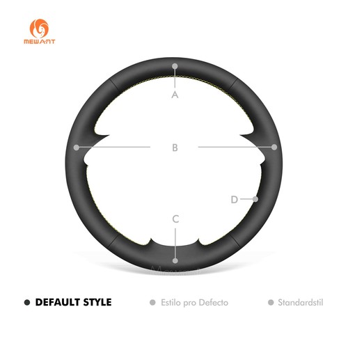 MEWANT Hand Stitch Black Faux Leather Steering Wheel Cover for BMW 5 Series 2007 - Picture 8 of 9