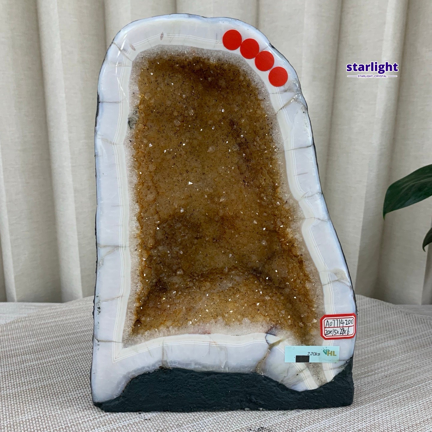 16LB   Natural citrine geode crystal cluster quartz cathedrals specimen healing