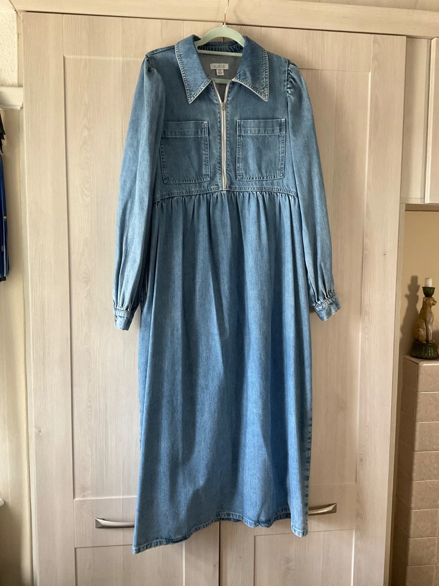 ladies denim dress size 14 Long Denim Denim Dresses Size 14 For Women For Sale UK modest denim dresses