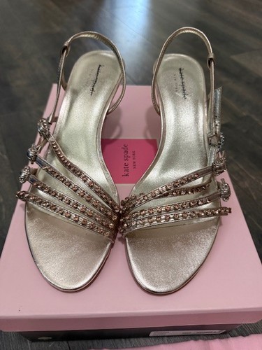 Kate Spade New York Women's Size 8.5 M 258280 Makenna Crystal Sandals Rose Gold - Bild 2 von 13