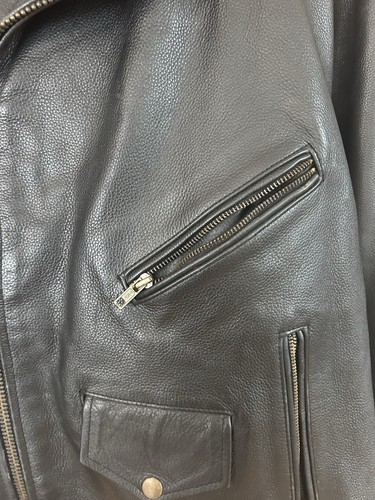 American Top Leather Men's 56 Biker Motorcycle Jacket Quilted Liner Vintage 90s - Picture 3 of 17