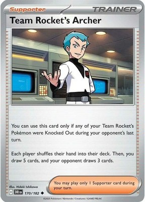 x4 Team Rocket's Archer - 170/182 - Uncommon Pokemon SV10 Destined Rivals M/NM