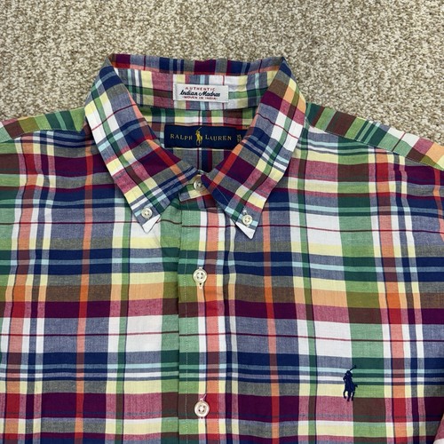 Ralph Lauren Button Down Hemd Herren XL Indian Madras kariert langarm - Bild 3 von 17