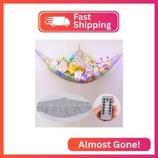 Basumee Stuffed Animals Net or Hammock with LED Light Hanging Toy Net Hammock fo