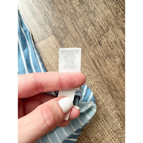 J. Jill Women Medium Blue White Striped Front Tie Button Down Tank Top Blouse  - Picture 8 of 8