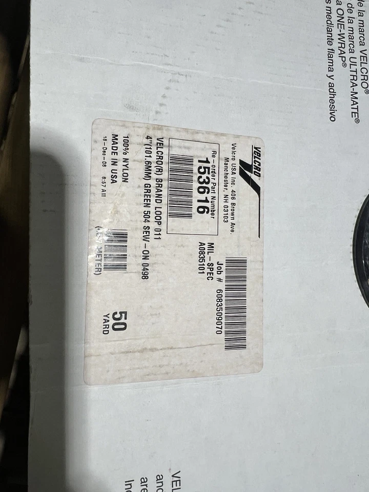 Gancho y bucle verde follaje marca VELCRO® MIL-SPEC 4” - TIPO COSER - 1 YARDA Foto 3 de 3