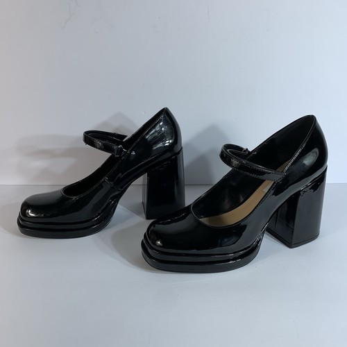 Steve Madden Oley Patent Glossy Black Mary Jane platform heels size 8M - Picture 12 of 20
