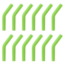 12pcs Silicone Straw Elbows Tip Fit for 8mm/0.31" OD Straws, Green