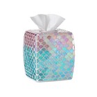 Glass Tissue Holder, Decorative Square Tissue Cover Box (Mermaid)