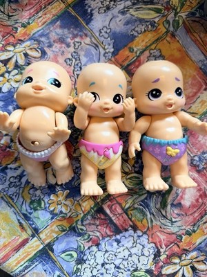 Lot of 3 Moose Little Live Bizzy Bubs Toy Baby Dolls Walk Talk Bounce Peek A Boo