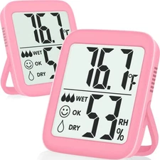 Antonki 2 Pack Room Thermometer for Home, Indoor Hygrometer Humidity Meter Ga...