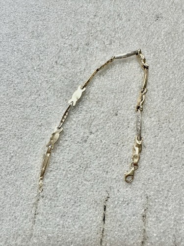 14k Yellow Gold & Gem 7” Bracelet 4.45 Grams - Picture 12 of 17