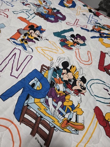 DunDee VTG Disney* Mickey Minnie Mouse ABC Quilted Crib Baby Blanket Comforter - 第 11/20 張圖片