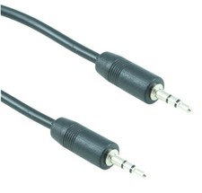 10 INCH SLIM 2.5mm Mini Stereo TRS Plug Male/Male Cable Black
