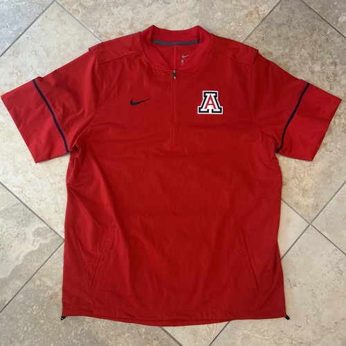 Nike Arizona Windcats Shirt Herren XL Rot 1/4 Zip Kurzarm Logo College Schule - Bild 1 von 11