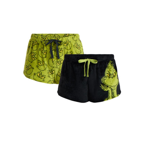 Dr. Seuss The Grinch Women's size XS 0-2 Minky Sleep Shorts, 2-Pack NEW - Picture 15 of 24