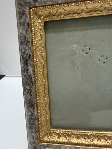 Vintage grau Kunstmarmor & Gold verzierter Look Bilderrahmen hält 4,5x3" Foto - Bild 6 von 18