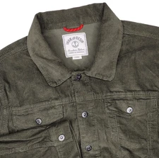 Iron And Resin Jacket Mens XL Green Corduroy Trucker Workwear Huckberry