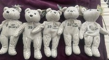 BAMM BEANO'S NEW YORK YANKEES WORLD SERIES PLUSH FIGURE SET JETER MARTIN