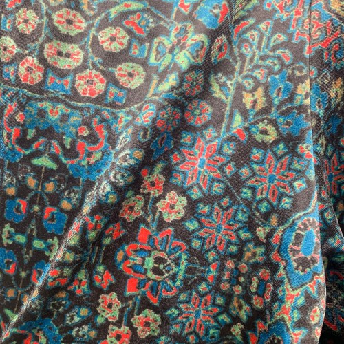 Judith March Arabian Nights Pants Medium Black Floral High Waist Flared Pull On - Picture 5 of 10