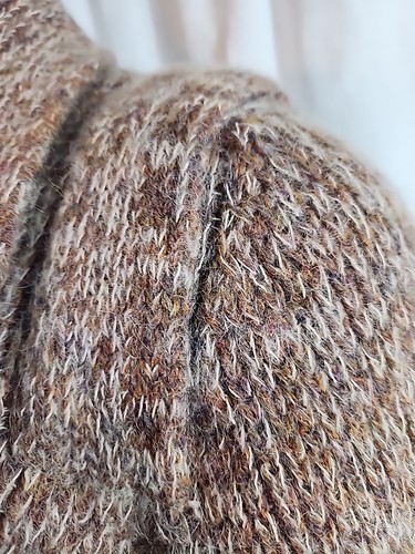 Vintage LeRoy brauner Woll- und Mohairstrickpullover, offener mittellanger Mantel, Langarm - Bild 4 von 9
