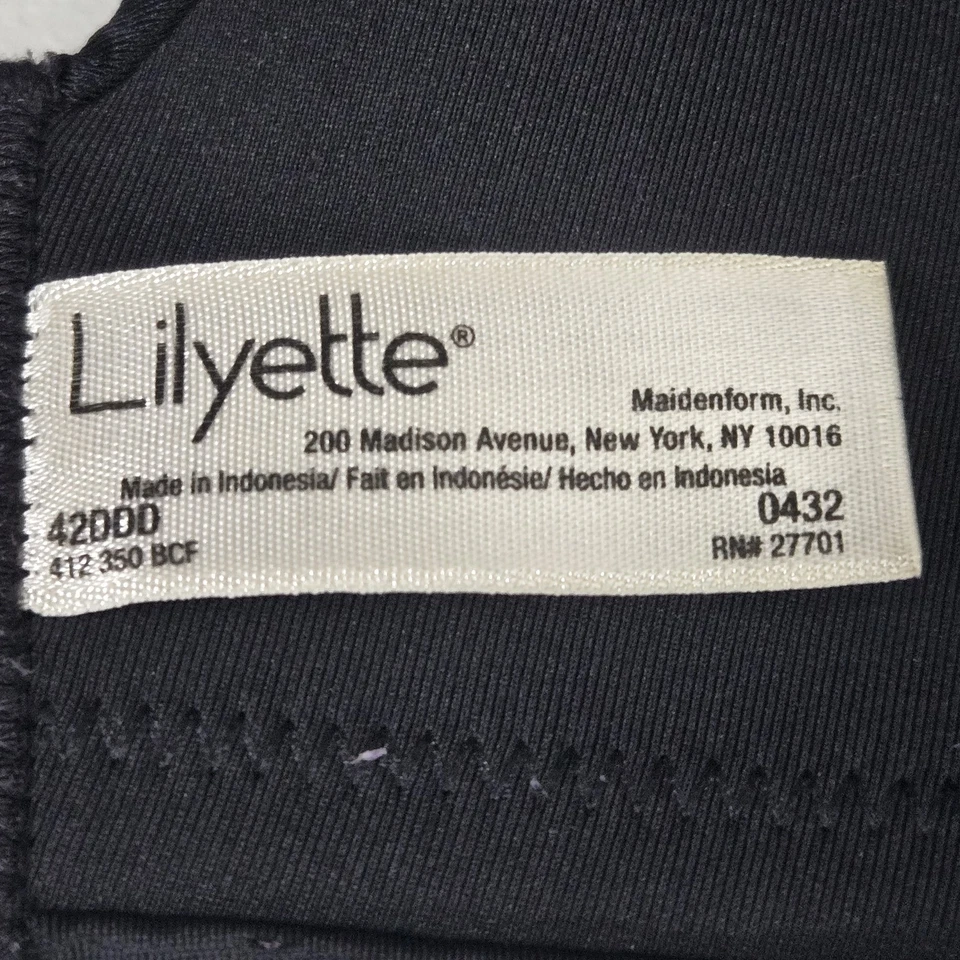 Lilyette Women Bra 42DDD Black Minimizer Underwired Lace Strap Unlined - Image 3 of 4