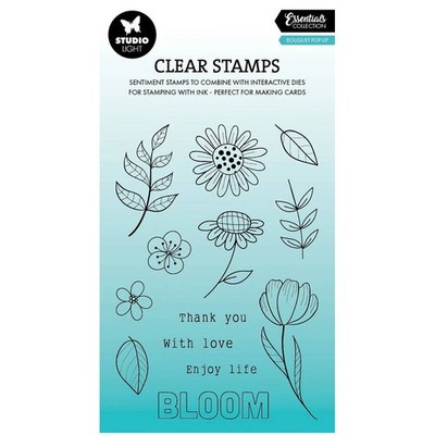 STUDIO LIGHT - Transparenter Stempel - Bouquet pop-up Blumen