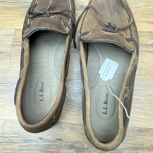 LL Bean Herren Größe 10,5EE Blucher Braun Leder Handgenäht Leger Mokassin Schuhe - Bild 3 von 8