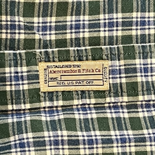 Camisa De Colección Abercrombie & Fitch Para Hombres Grande Verde A Cuadros La Camisa Grande Abotonada - Imagen 5 de 8