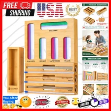 All-In-One 9 in 1 Kitchen Storage Bag Organizer with Built-in Cutter & Labels