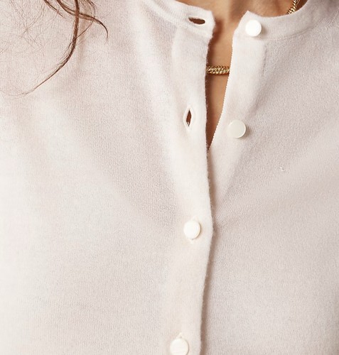 J Crew women’s shrunken Featherweight cashmere cardigan cream Size S NWT - Picture 3 of 8