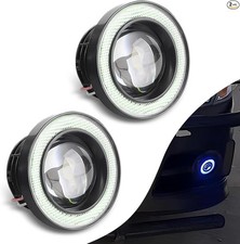 Round Fog Lights 3 Car Angel Eye Led Fog Light Universal Lighting Ice Blue Round Fog Lights 3 Car Angel Eye Led Fog Light Universal Lighting Ice Blue