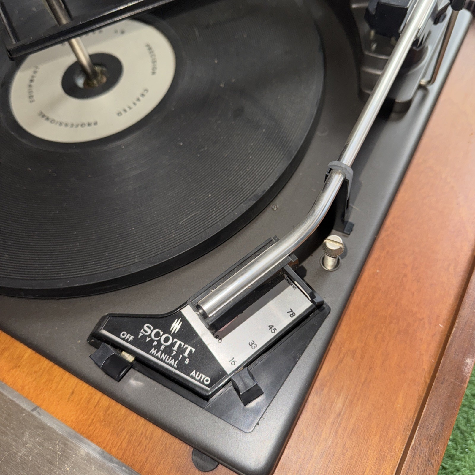 RARE HH Scott Type 715 Combo Record Player Receiver Radio Wood Finish Read