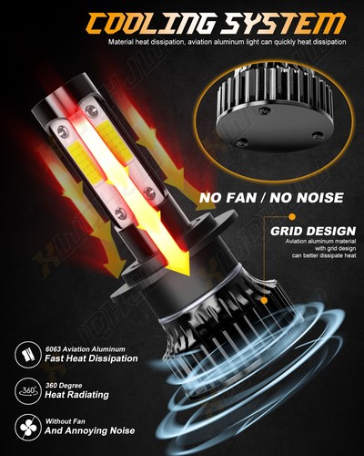 For Hyundai Sonata 2011-2014 6X Combo LED Headlight Hi/Lo Bulbs + Fog Lamp 6000K - Foto 7 di 17