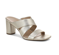 HOT SELLING VIONIC Merlot Heeled Sandal, Soft Gold Leather
