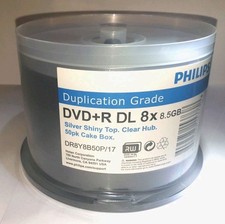 Philips DVD R DL Dual Layer, Duplication Grade, new sealed pack of 50/spindle